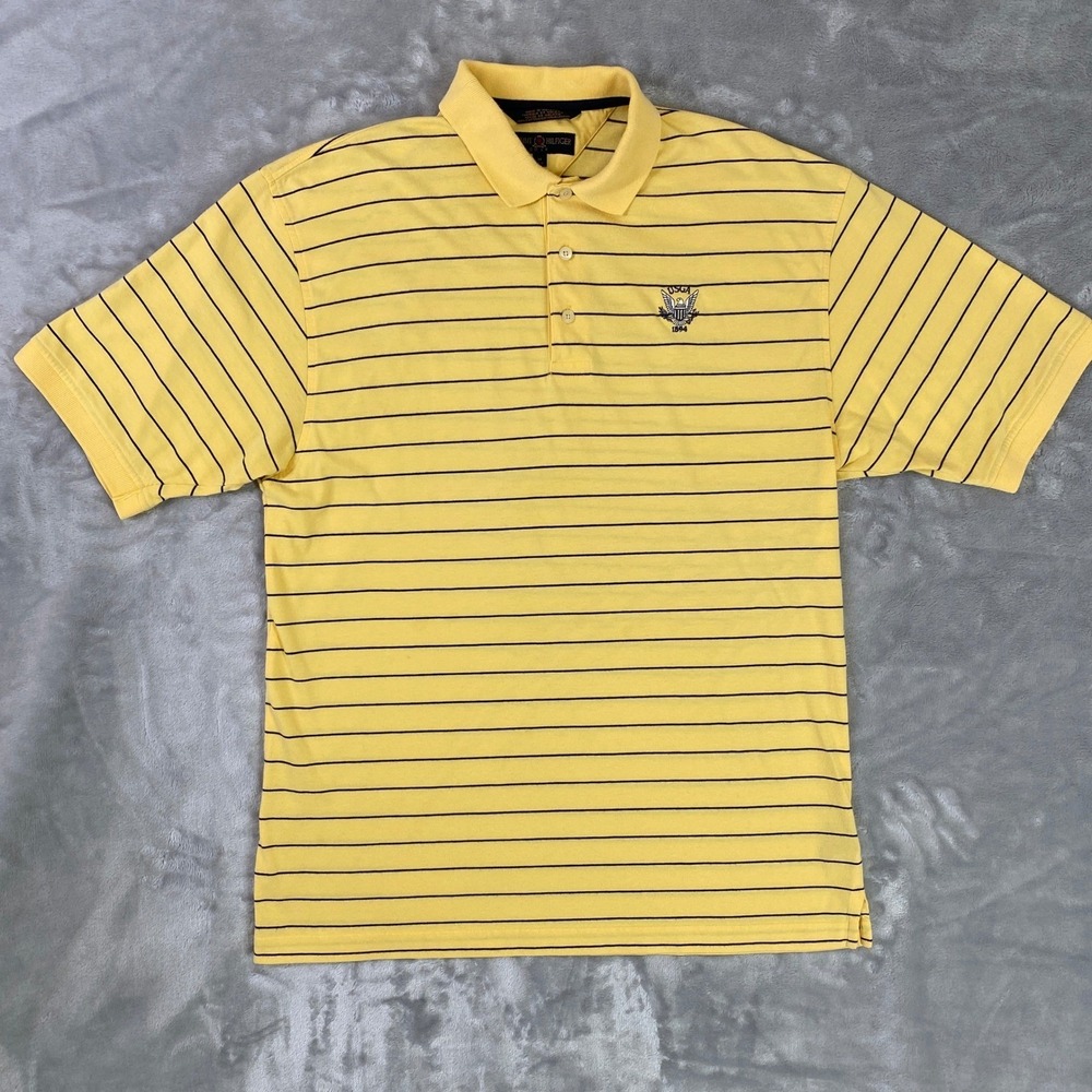 Vintage 90s Tommy Hilfiger USGA 1894 Logo Polo Shirt Men M Yellow Athletic Golf